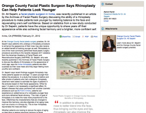 facial, plastic, surgeon, surgery, rhinoplasty, orange, county, ca