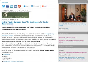 orange county facial plastic surgeon, rhinoplasty, smartskin laser skin resurfacing, orange county facial plastic surgery