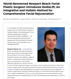 Dr. Ali Sepehr Pioneers a RadiaLift for All-Encompassing Facial Rejuvenation